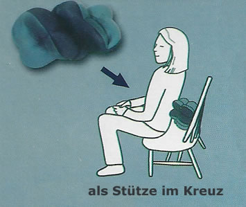 Total Pillow als Stütze im Kreuz